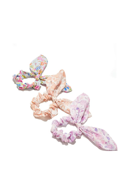  Loveshackfancy Kids Floral-pattern Scrunchie (pack Of Three) - Neutrals 