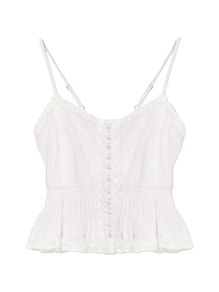  Loveshackfancy Lace Button Top - White 