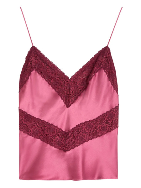  Loveshackfancy Lace V-neck Top - Pink 