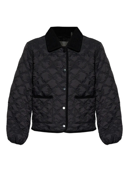  Loveshackfancy Quilted Bow Jacket - Black 