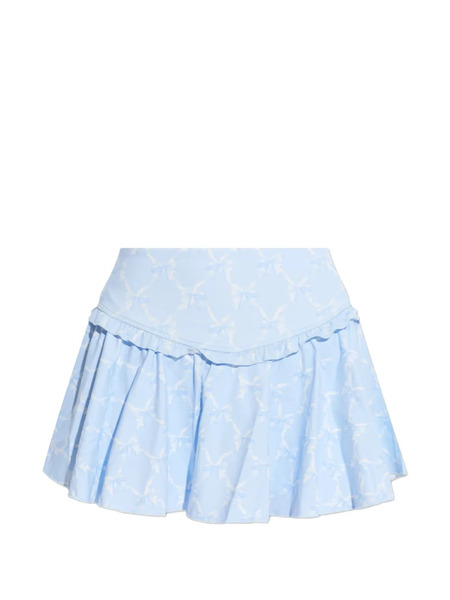  Loveshackfancy Ruffled Bow Skirt - Blue 