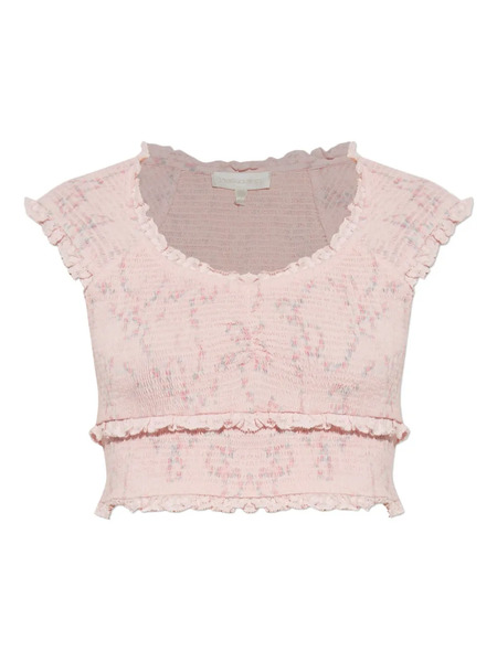  Loveshackfancy Ruffled Floral Top - Pink 