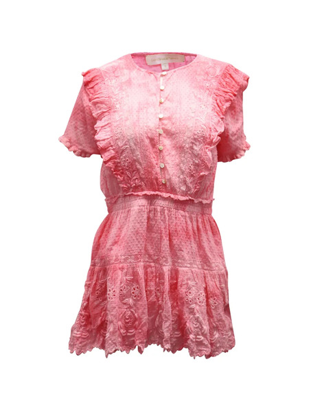  Loveshackfancy Sheldon Embroidered Mini Dress - Pink 