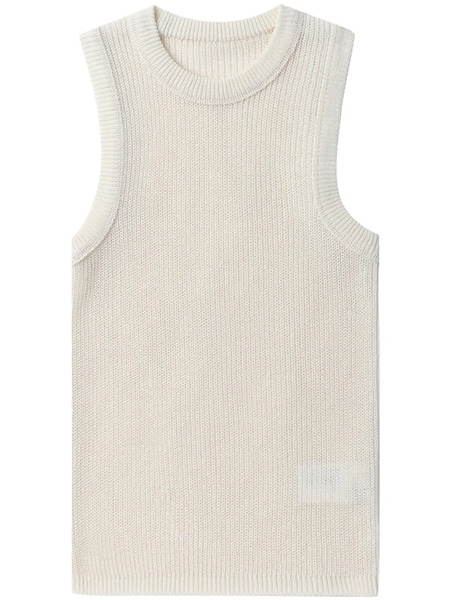  Low Classic Crew-neck Sleeveless Knitted Top - Neutrals 