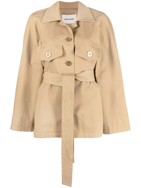  Low Classic Cropped Belted Trench Coat - Neutrals 