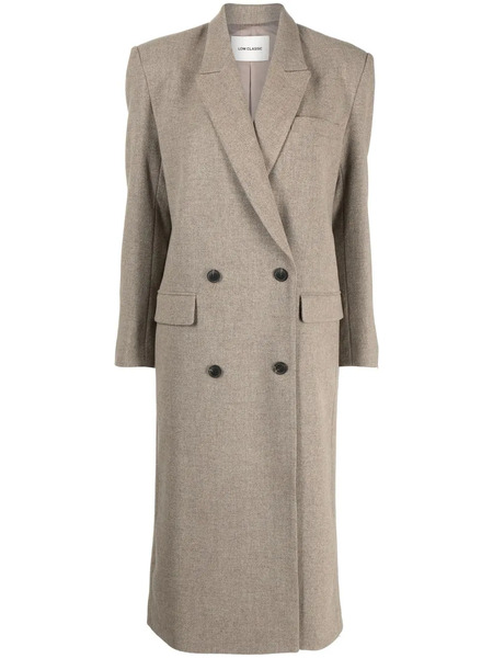  Low Classic Double-breasted Wool Coat - Brown 