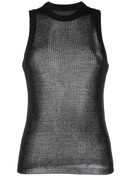  Low Classic Semi-sheer Sleeveless Top - Black 