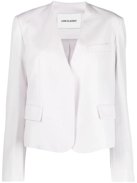  Low Classic Single-breasted Collarless Blazer - Purple 