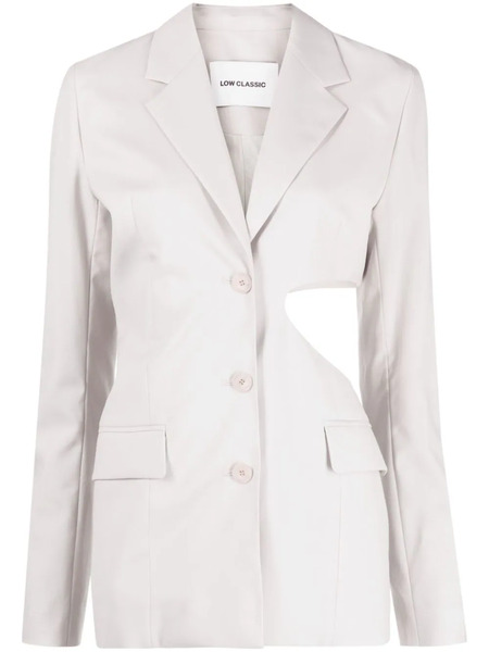  Low Classic Single-breasted Cut-out Wool Blazer - Grey 