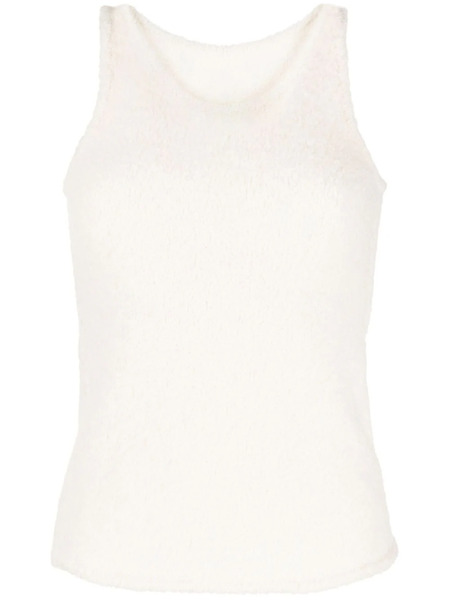  Low Classic Sleeveless Fleece Knitted Top - White 