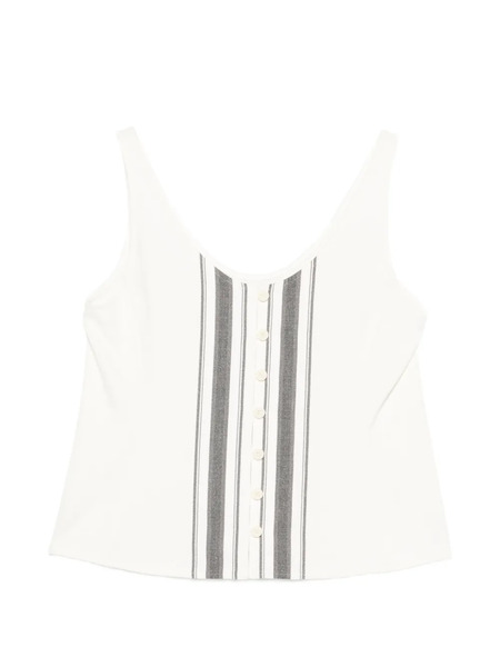  Low Classic Striped Button Top - Neutrals 