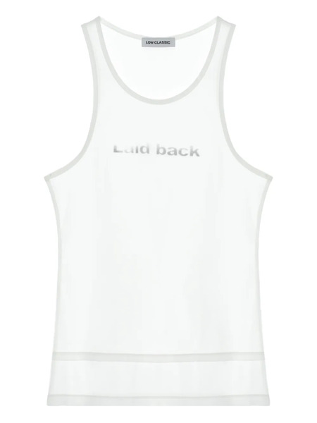  Low Classic Text-graphic Tank Top - White 
