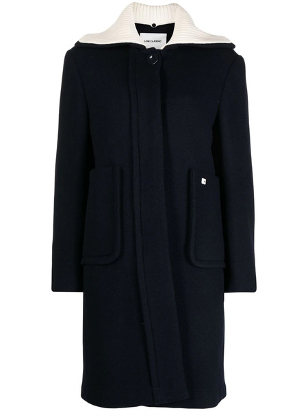  Low Classic Wide-collar Single-breasted Coat - Blue 