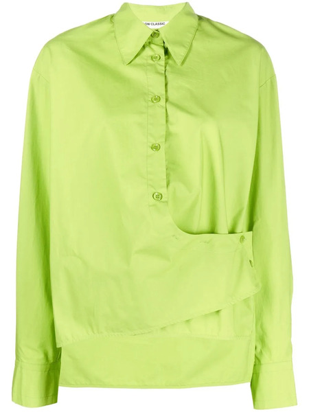  Low Classic Wrap-around Asymmetric Shirt - Green 