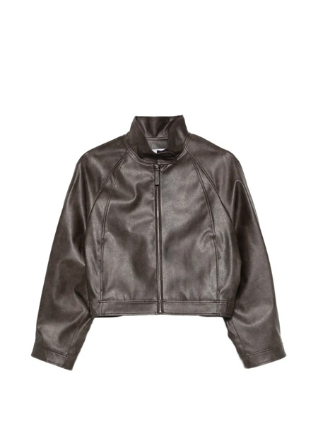  Low Classic Zipped Cropped Jacket - Brown 