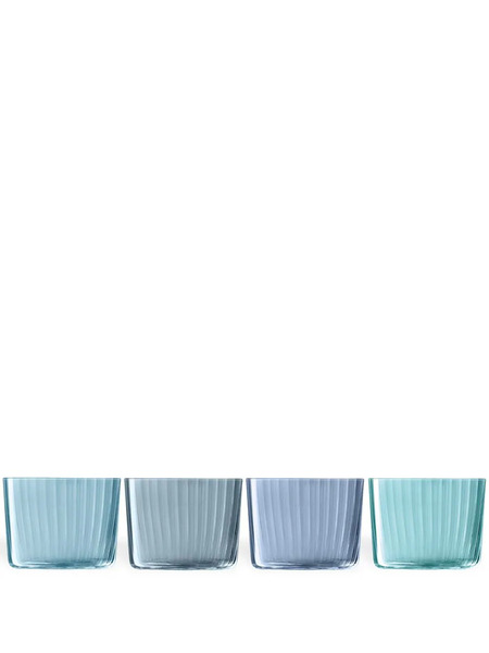  Lsa International Gems Tea Light Holder (set Of Four) - Blue 