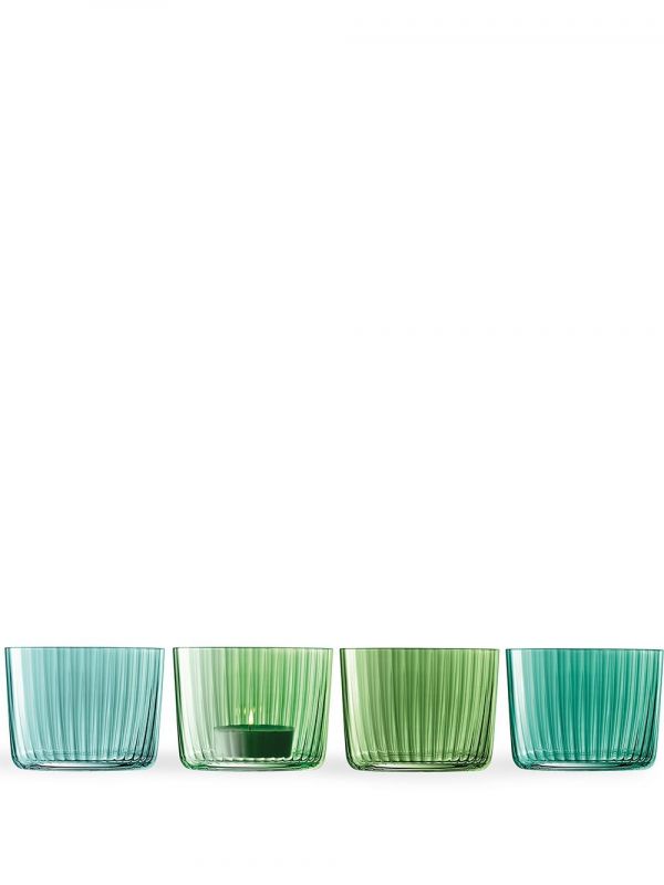  Lsa International Gems Tealight Holder Set - Green 