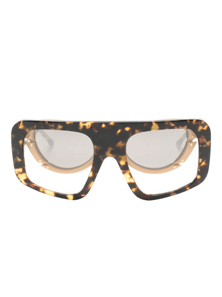  Luar Oversized Double-frame Sunglasses - Brown 