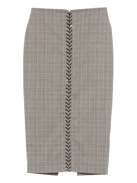  Ludovic De Saint Sernin Check-pattern Drawstring Skirt - Grey 