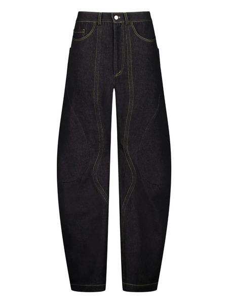  Lueder Engineered Contrast-stitching Jeans - Blue 
