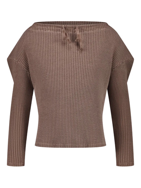  Lueder Gambeson Ribbed Long-sleeved Sweater - Brown 