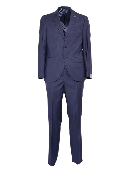  Luigi Bianchi Mantova Pinstripe Wool Suit - Blue 