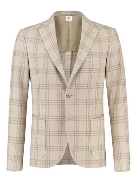  Luigi Borrelli Checked Single-breasted Blazer - Neutrals 