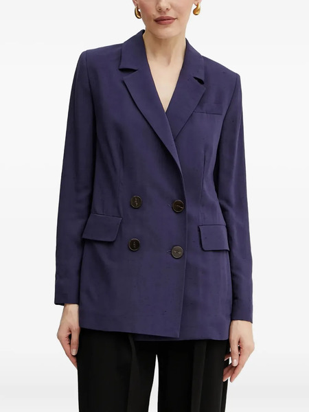  Luisa Spagnoli Double-breasted Button Blazer - Blue 