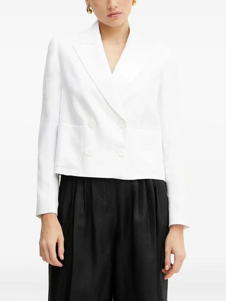  Luisa Spagnoli Double-breasted Cropped Jacket - White 