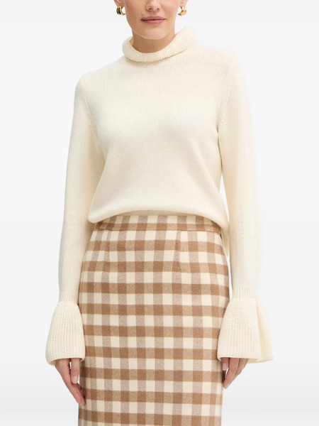  Luisa Spagnoli Mediante Flared-cuff Turtleneck Sweater - White 
