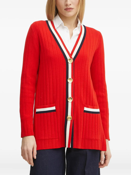  Luisa Spagnoli Ribbed-knit Button Cardigan - Red 