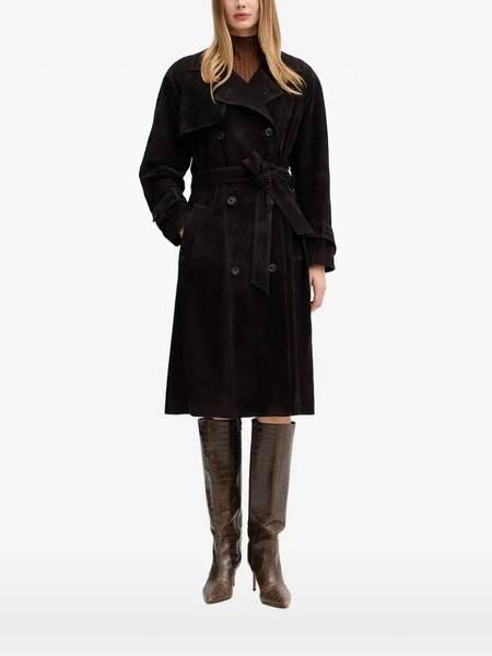  Luisa Spagnoli Silice Belted Double-breasted Coat - Brown 