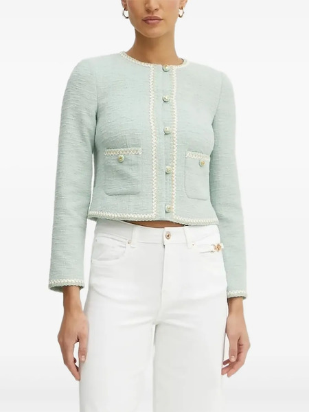 Luisa Spagnoli Tweed Embellished Jacket - Green 