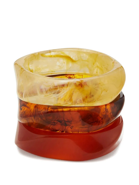  Luv Aj Formentera Marbled Bangle Set - Brown 