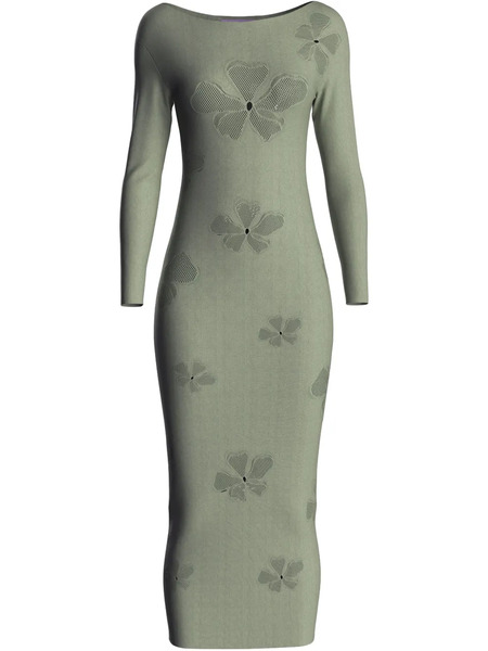  Maccapani Monogram-pattern Midi Dress - Green 