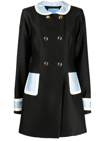  Macgraw Broadcast Colour-block Double-breasted Coat - Black 
