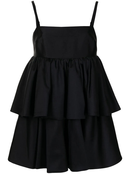  Macgraw Conversation Tiered Mini Dress - Black 