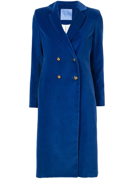  Macgraw Double-breasted Midi Coat - Blue 