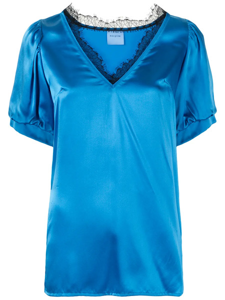  Macgraw Shadow Lace-detail Blouse - Blue 