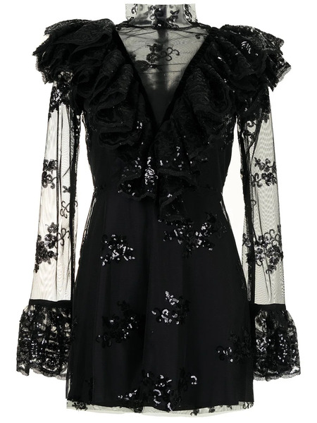  Macgraw Sheer Panel Sequin Minidress - Black 
