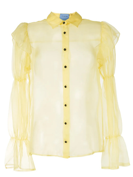  Macgraw Souffle Sheer Blouse - Yellow 