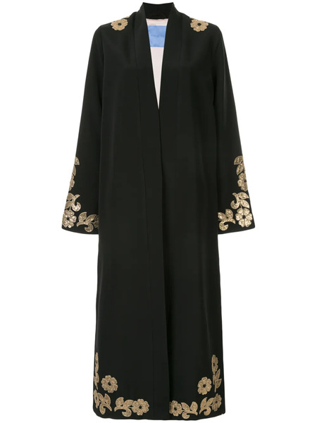  Macgraw Whiskey Embellished Robe Coat - Black 