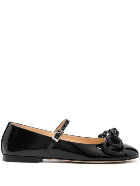  Mach & Mach Double Bow Ballet Flat - Black 