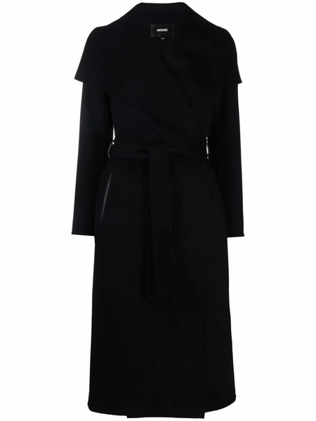  Mackage Draped Belted Wool Coat - Black 