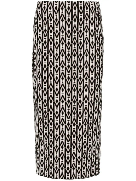  Mackage Geometric-pattern Knitted Skirt - Black 