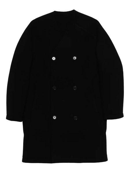 Macron Karl Collarless Double-breasted Coat - Black 