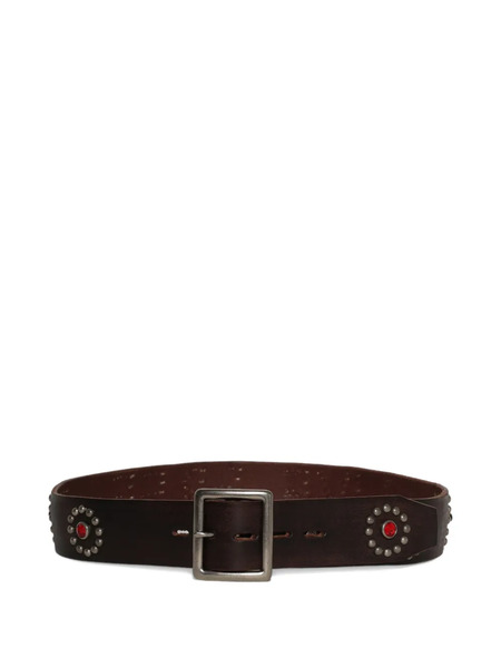  Madeworn Live Free Stud-embellished Belt - Brown 