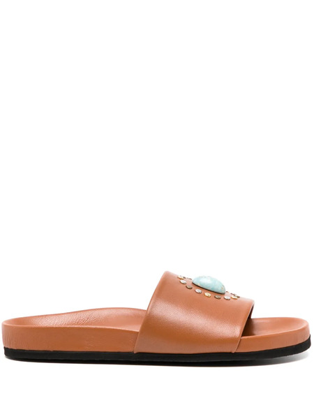  Madison.maison Athena Cognac Open Toe Sandals - Brown 