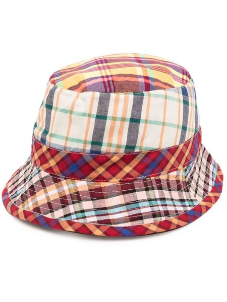  Madison.maison Check-pattern Cotton Bucket Hat - Red 