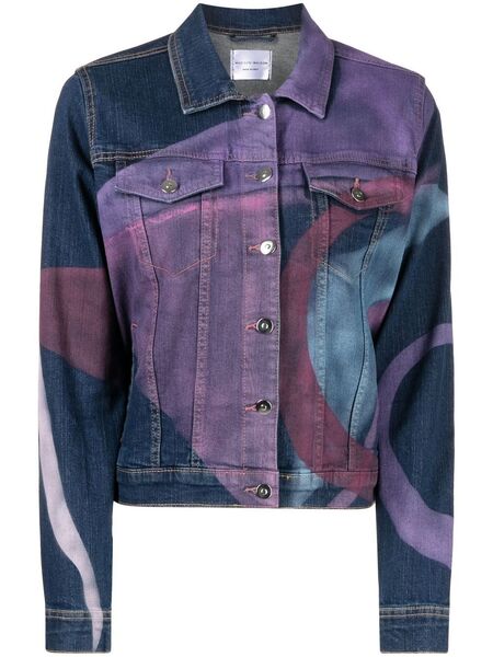  Madison.maison Graphic-print Denim Jacket - Blue 